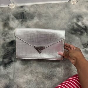 Michael Kors Shimmering Silver Clutch